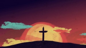 Painted Cross And Clouds